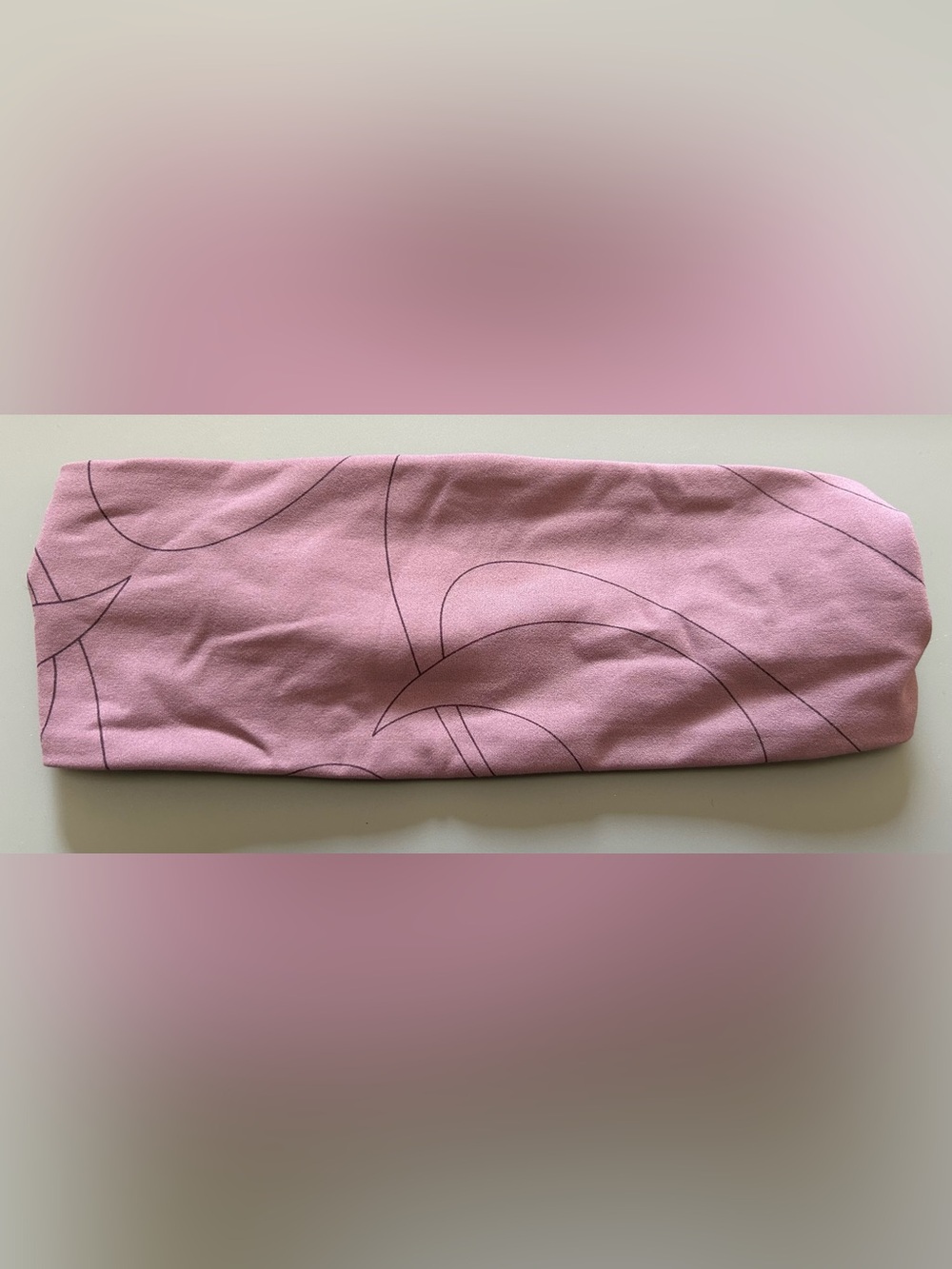 lululemon athletica Pink Wide Stretch Headband with Black Line Print